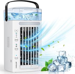 img 4 attached to 🌬️ Stay Cool Anywhere: Portable Air Conditioner Fan with 3 Speeds, Mini Evaporative Desktop Humidifier - Ideal for Home, Office, and Room Cooling