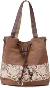 img 4 attached to Printing Canvas Shoulder Casual Leather Women's Handbags & Wallets and Shoulder Bags