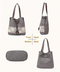 img 1 attached to Printing Canvas Shoulder Casual Leather Women's Handbags & Wallets and Shoulder Bags