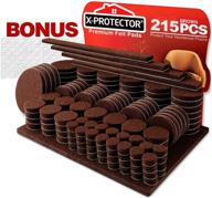 🛡️ 215 pcs x-protector best felt furniture pads: premium floor protectors for chairs, table legs, and furniture feet - includes 64 rubber bumper pads logo