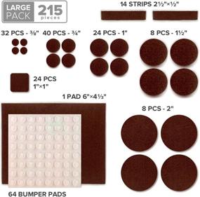 img 2 attached to 🛡️ 215 pcs X-PROTECTOR Best Felt Furniture Pads: Premium Floor Protectors for Chairs, Table Legs, and Furniture Feet - Includes 64 Rubber Bumper Pads