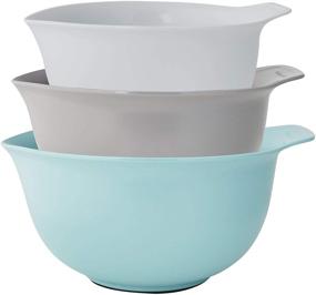 img 2 attached to 🥣 Enhance Your Kitchen with KitchenAid Universal Mixing Bowls - Set of 3, Aqua Sky