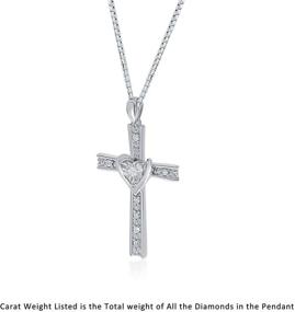 img 3 attached to 💎 Lab Grown Diamond Cross Necklace for Women - Dainty 1/20-1/8 CT TW - Sparkling GH Color SI Clarity Diamonds - Adjustable Chain - White Rhodium Plated .925 Sterling Silver