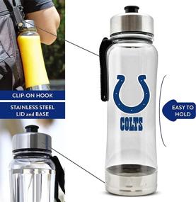 img 2 attached to 🥤 Clear Plastic Water Bottle with NFL Clip-On