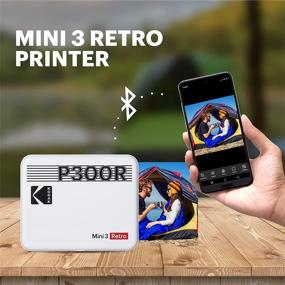 img 2 attached to 📸 Кодак Mini 3 Ретро 3х3 Портативный фотопринтер (60 листов), совместим с iOS, Android и Bluetooth, настоящие фотографии HD, технология 4Pass, ламинирование, желтые фотографии.