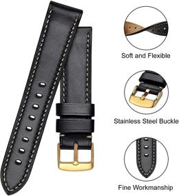 img 1 attached to 🐂 BISONSTRAP Leather Collection Calfskin Men Black: Sophisticated and Stylish