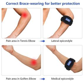 img 1 attached to 🎾 Tennis Elbow Brace with Metal Buckle Compression Pad - Effective Pain Relief for Tendonitis | Adjustable Arm Wrist Brace for Women, Men, and Kids | Physical Therapy Support - 2-Count