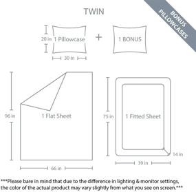 img 4 attached to 🌸 Набор постельного белья Swift Home Lavender Twin - супермягкий микрофибровый комплект простыней из 4-х предметов, исключительно прочный, легкий для установки, непринужденно стойкий к морщинам, включает бонусные 2 наволочки.