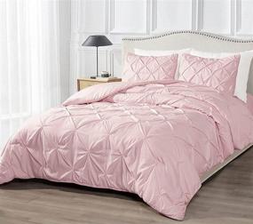 img 4 attached to Chezmoi Collection 3 Piece Pintuck Comforter Bedding