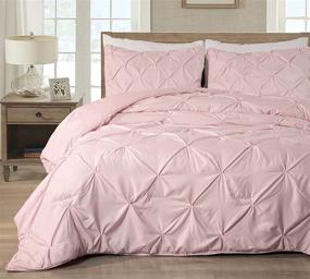 img 3 attached to Chezmoi Collection 3 Piece Pintuck Comforter Bedding