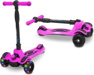 hover-1 vivid folding kick scooter for kids (ages 5 and up) - lean-to-turn axle, solid pu tires, slim design, max load capacity of 110 lb, safe ride logo