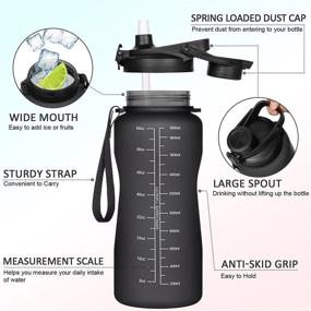 img 2 attached to 💧 64oz Motivational Water Bottle with Time Marker & Straw - BPA Free Half Gallon Sports Water Bottle, Leakproof Tritan Frosted Large Plastic Office Water Jug for Daily Hydration, Ideal for Women & Men