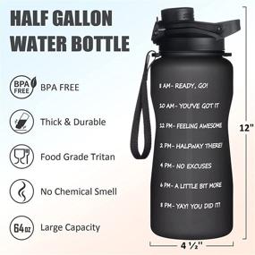 img 3 attached to 💧 64oz Motivational Water Bottle with Time Marker & Straw - BPA Free Half Gallon Sports Water Bottle, Leakproof Tritan Frosted Large Plastic Office Water Jug for Daily Hydration, Ideal for Women & Men