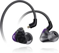 ikko gems oh1s in-ear monitor, wired earbuds headphones, noise-isolating iem earphones with mmcx detachable cables - grey logo