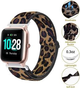 img 2 attached to 📱 Krudary Adjustable Elastic Watch Band: Ultimate Replacement Strap for ID205L Smart Watch