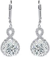 💍 cate & chloe alessandra infinity halo drop earrings - 18k white gold plated silver cz crystal dangle earrings with round diamond cubic zirconia - perfect for special occasions logo