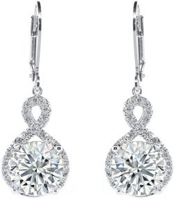 img 4 attached to 💍 Cate & Chloe Alessandra Infinity Halo Drop Earrings - 18k White Gold Plated Silver CZ Crystal Dangle Earrings with Round Diamond Cubic Zirconia - Perfect for Special Occasions