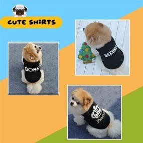 img 1 attached to 🐾 5-Piece Puppy and Cat Clothes Set - Soft Cotton Pet Apparel, Colorful Puppy and Cat Shirts, Small Dog and Cat Clothing