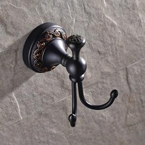 img 1 attached to 🧷 Leyden Oil Rubbed Bronze Towel Hooks - Stylish Antique Robe Hooks for Bathroom Organization and Decor
