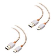 набор с двумя кабелями cable matters gold braided usb c, 3,3 фута, 3a быстрой зарядки, совместим с samsung galaxy s20, s20 +, s20 ultra, note 10, note 10 +, lg g8, v50, google pixel 4 и другими. логотип