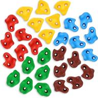 🧗 sekkvy 30 kids rock climbing holds set with 2" mounting hardware - large indoor/outdoor playset for rock wall logo