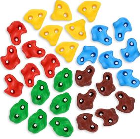 img 4 attached to 🧗 SEKKVY 30 Kids Rock Climbing Holds Set with 2" Mounting Hardware - Large Indoor/Outdoor Playset for Rock Wall