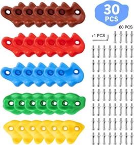 img 3 attached to 🧗 SEKKVY 30 Kids Rock Climbing Holds Set with 2" Mounting Hardware - Large Indoor/Outdoor Playset for Rock Wall