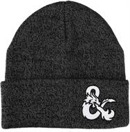 🧢 stylish dark charcoal acrylic knit beanie with dungeons and dragons ampersands embroidery logo