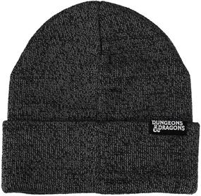 img 1 attached to 🧢 Stylish Dark Charcoal Acrylic Knit Beanie with Dungeons and Dragons Ampersands Embroidery