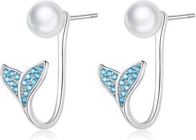 img 4 attached to 💎 Sterling Silver Pearl Drop Dangle Earrings - Hypoallergenic Jewelry Gifts for Women and Girls - Ideal for Birthdays and Christmas