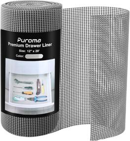 img 4 attached to 📦 High-Quality Grey Drawer and Shelf Liner - 12 Inch x 20 FT - Non-Adhesive, Durable, and Strong Grip Liners for Drawers, Shelves, Kitchen Cabinets, Storage, and Tables - Puroma