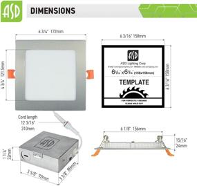 img 2 attached to 💡 6 дюймов ASD Ultra Slim квадратное светодиодное встроенное освещение.