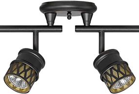 img 2 attached to 🌍 Globe Electric 59086 Kearney 6-Light Foldable Track Lighting: Oil Rubbed Bronze Finish, Champagne Glass Shades, Bulbs Included - 7.95 Inch