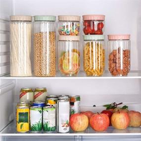 img 2 attached to 🍽️ Convenient Kitchen Pantry Organization: 3pcs/set Food Storage Containers with Scale & 3 Sizes - Plastic Cereal Container Food Storage Solution