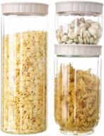 🍽️ convenient kitchen pantry organization: 3pcs/set food storage containers with scale & 3 sizes - plastic cereal container food storage solution логотип