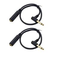 🔌 seadream 2pack 50cm mono 1/4 inch female to right angle male audio extension cables - connect and extend audio with ease! logo