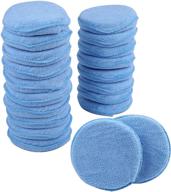 fasmov 20 pack blue microfiber car detailing wax applicator pads logo