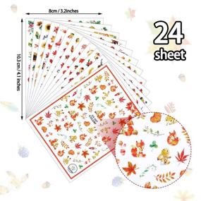 img 3 attached to Pieces Thanksgivings Stickers Pumpkin Self Adhesive