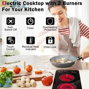 img 3 attached to 🔥 Karinear 2 Burner Electric Cooktop 12 Inch, Drop-in Electric Radiant Cooktop 220v - 240v with Child Safety Lock, Timer, Residual Heat Indicator, 3200W, Hardwired, Plugless Electric Stove Top
