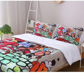 img 2 attached to SIRDO Bedding Graffiti Comforter Colorful