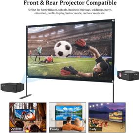 img 2 attached to 📽️ Upgraded 100 inch Portable Projector Screen with Stand - 16:9 4K HD Rear Front Movie Projection Screen for Indoor Outdoor Home Theater, Courtyard Cinema, and Travel - Includes Carrying Bag