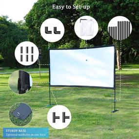 img 1 attached to 📽️ Upgraded 100 inch Portable Projector Screen with Stand - 16:9 4K HD Rear Front Movie Projection Screen for Indoor Outdoor Home Theater, Courtyard Cinema, and Travel - Includes Carrying Bag