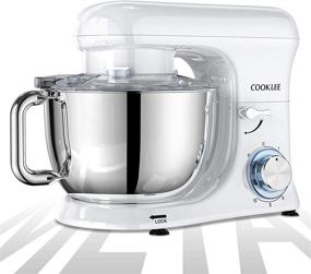 img 4 attached to 🍪 COOKLEE Stand Mixer, All-Metal Series 6.5 Qt. Kitchen Electric Mixer with Dishwasher-Safe Dough Hooks, Flat Beaters, Whisk, Pouring Shield Attachments - Ideal for Home Cooks, SM-1515, White