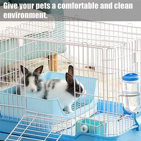 img 3 attached to 🐇 Convenient Rabbit Litter Box with Drawer & Grass Mat - Ideal Corner Toilet for Guinea Pigs, Chinchilla & Hamster