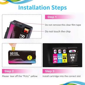 img 1 attached to Jalada Compatible Ink Cartridge Replacement For HP 951 XL Ink Cartridge Combo Pack Compatible With HP Officejet Pro 8600 8610 8620 8100 8630 8660 8640 8615 8625 (1 Cyan 1 Magenta 1 Yellow)