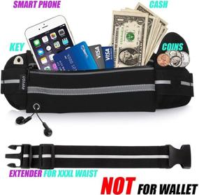 img 3 attached to 🏃 USHAKE Gear Running Belt with Extender: Bounce-Free Pouch Bag for iPhone Samsung, Ideal for Running, Walking, Cycling, Gym