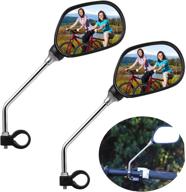 🚲 pair of oalas black retro style side rearview mirrors with 7/8" handlebar mount and 8mm adaptor - ideal for mountain bikes, bmx bicycles, motorcycles, dirt bikes, atvs, cruisers, and choppers logo