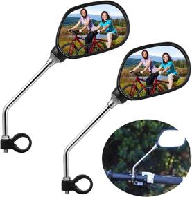 img 4 attached to 🚲 Pair of Oalas Black Retro Style Side Rearview Mirrors with 7/8" Handlebar Mount and 8mm Adaptor - Ideal for Mountain Bikes, BMX Bicycles, Motorcycles, Dirt Bikes, ATVs, Cruisers, and Choppers