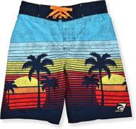 🩳 laguna boys upf 50 stripe drawstring boardshorts swim trunks: stylish sun protection for boys logo