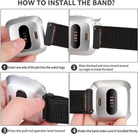 img 3 attached to WNIPH Band Compatible With Fitbit Versa/Versa 2/Versa Lite/Versa SE/Quick Release Soft Nylon Breathable Watch Strap Replacement Sport Wristband Accessories For Women Men (Black)